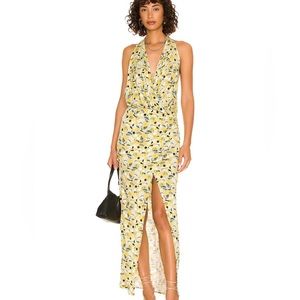 NWT Free People Daria Halter Maxi Dress in Apple Mint Combo